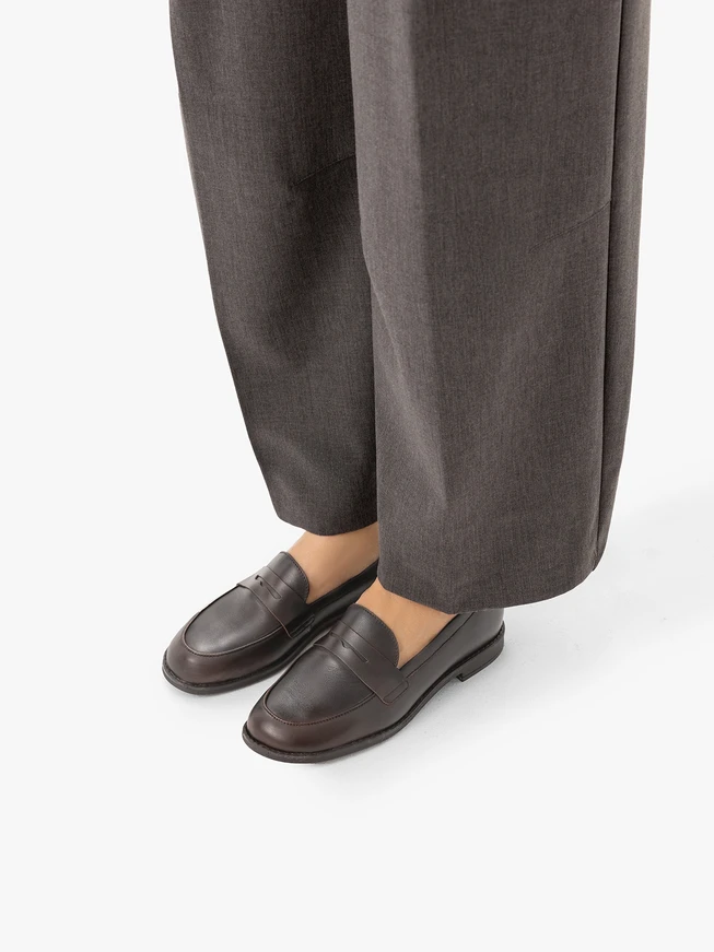 Dark brown shaded moccasins