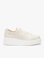 Cremefarbene Plateau-Sneakers