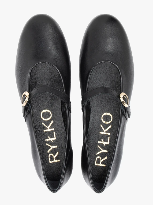 Black strappy ballerinas