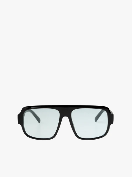 Okulary unisex czarne z jasnoniebieskimi szkłami