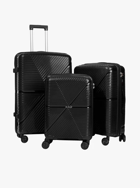 Set aus 3 schwarzen Hartschalenkoffern S, M und L