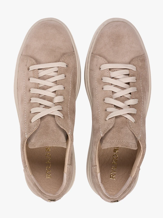 Beige Plateau-Sportschuhe