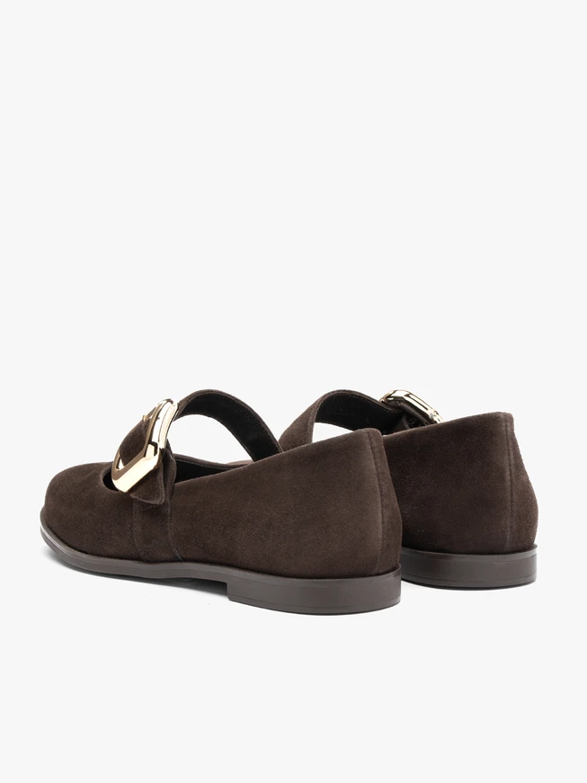 Dark brown Mary Jane ballerinas with strap