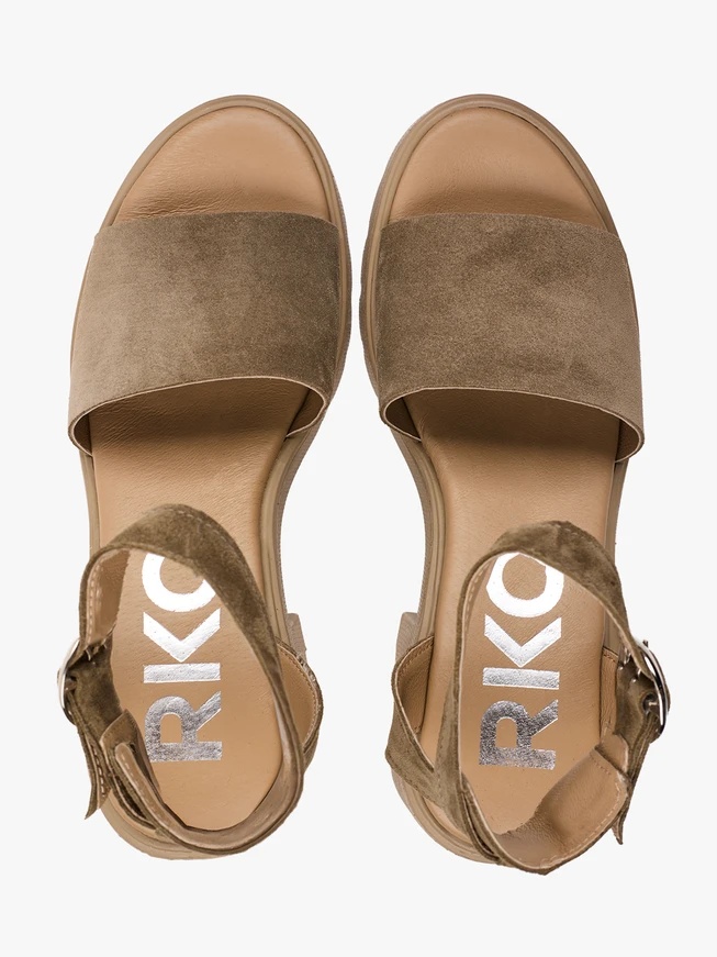 Khaki-Sandalen mit Trapper-Boden