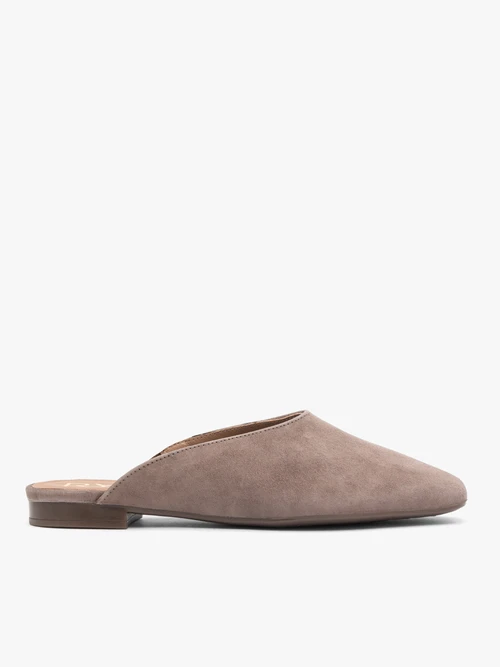 Szare klapki mule