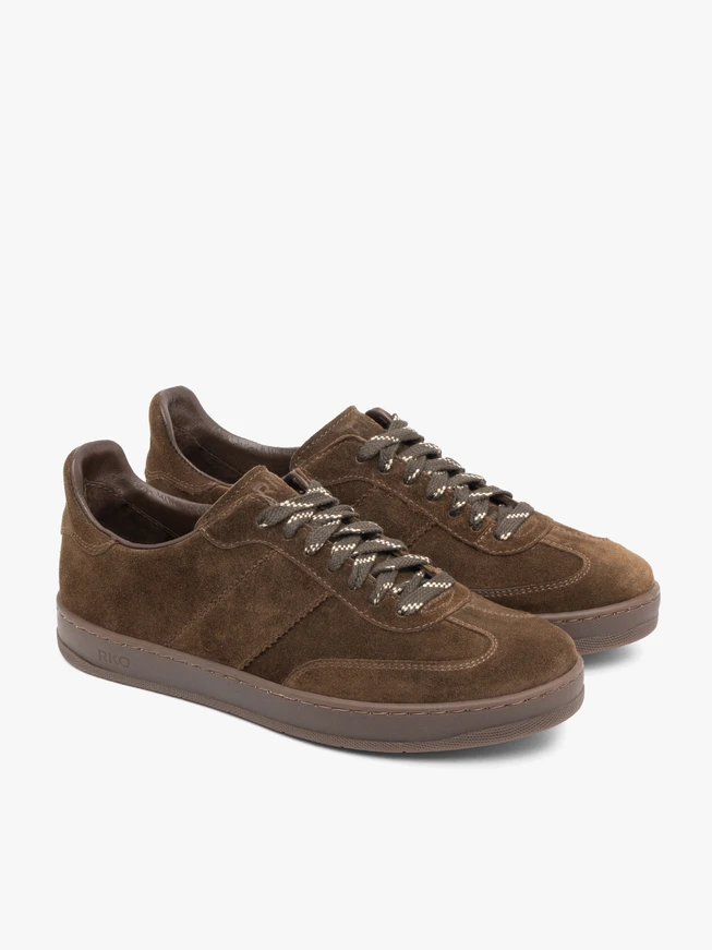 Brown velour leather sports half shoes