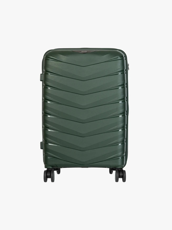 Zielona twarda walizka M 62 l