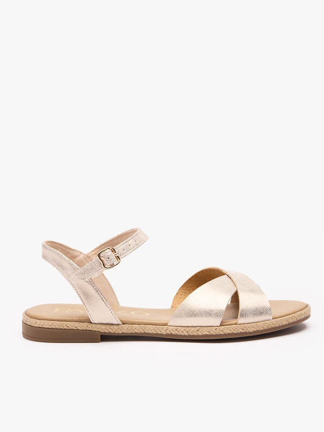 Flache Sandalen aus Platin