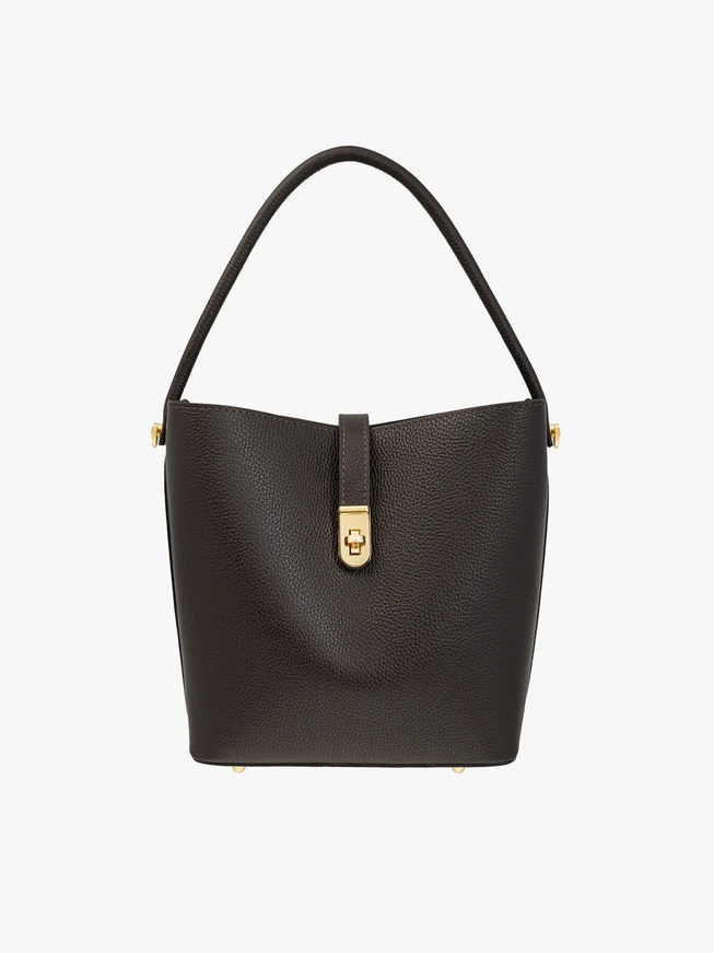 Braune elegante Handtasche aus Vollnarbenleder