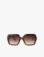 Women's Tortoiseshell Square Sunglasses with Gradient Lenses