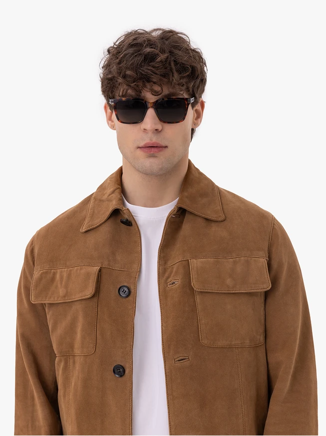 Men's Sunglasses with Brown Tortoise Frames and Polarized Lenses