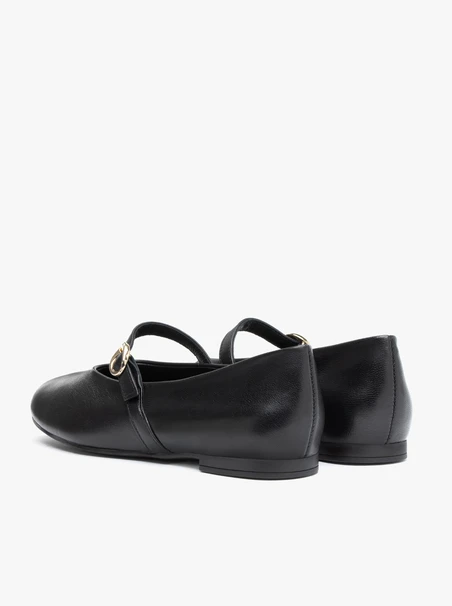 Black strappy ballerinas