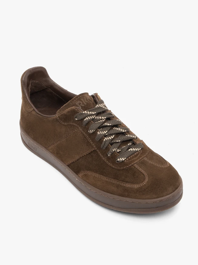 Brown velour leather sports half shoes
