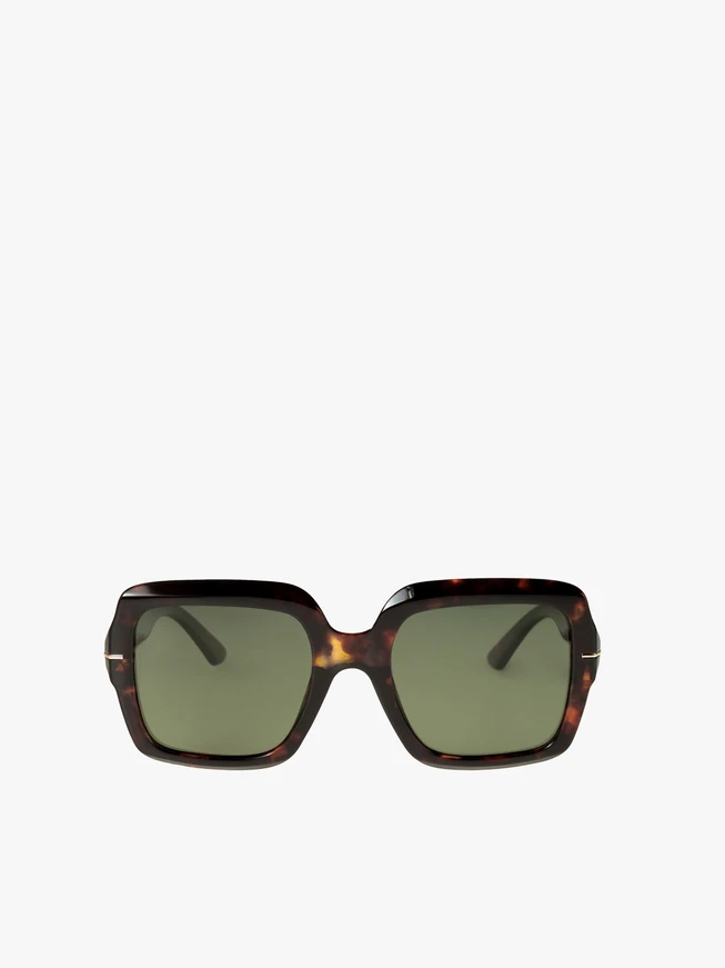 Women's Tortoiseshell Square Sunglasses with Dark Lenses