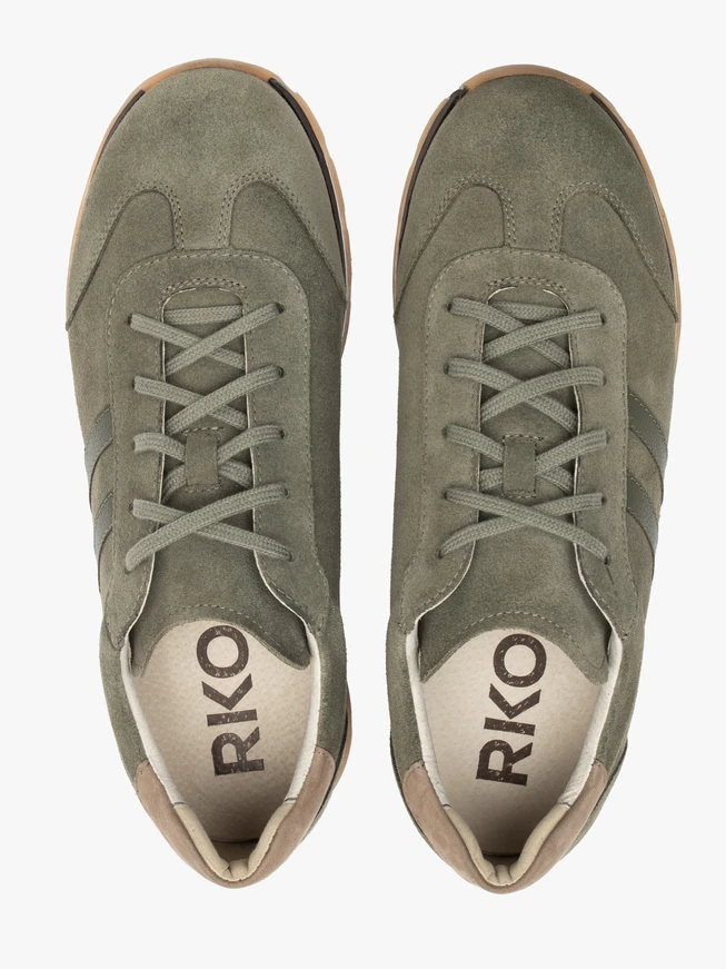 Olive-Grey Men's Lace-Up Sneakers