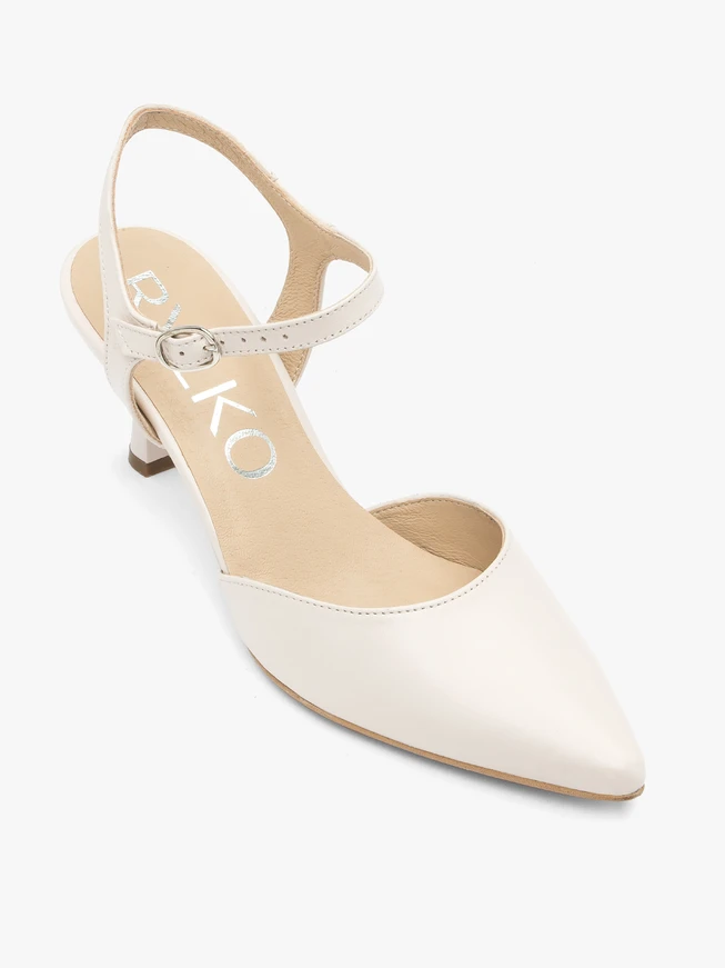 Cremefarbene Hochzeits-Slingback-Pumps