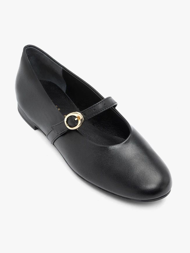 Black strappy ballerinas