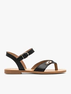 Schwarze Flip Flops mit Verzierung