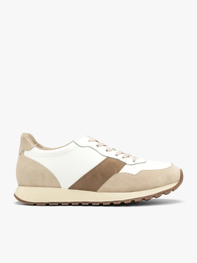Cream-Brown Lace-Up Men’s Shoes
