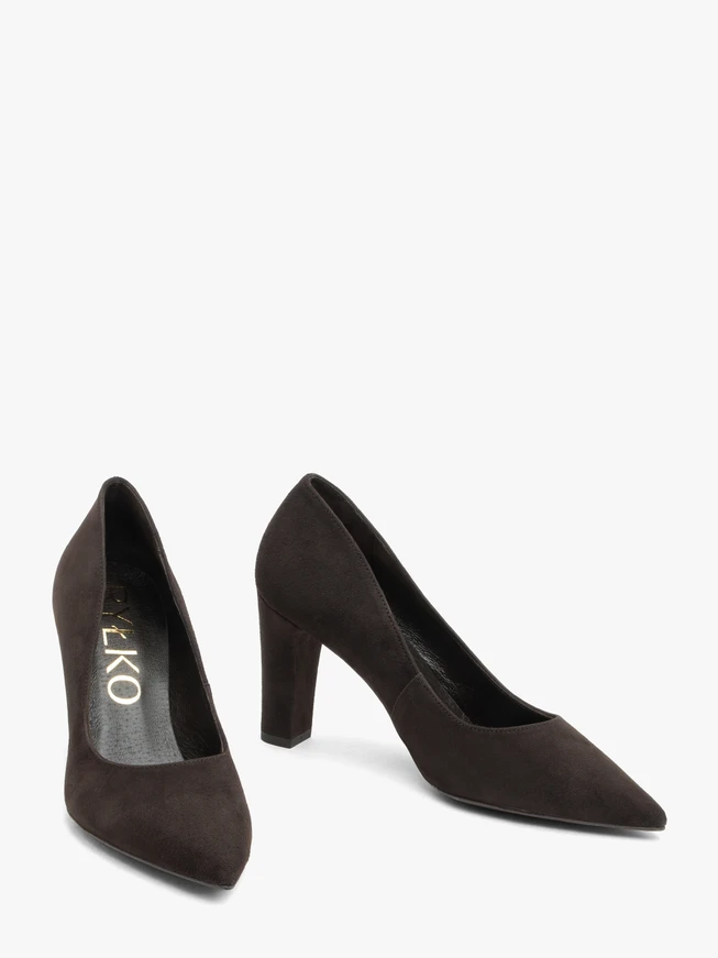 Dunkelbraune Pumps mit Absatz
