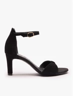 Schwarze hochhackige Sandalen