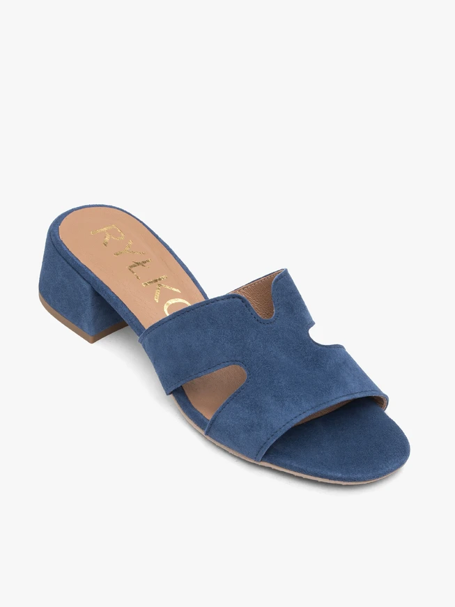 Marineblaue Flip-Flops mit H-Absatz