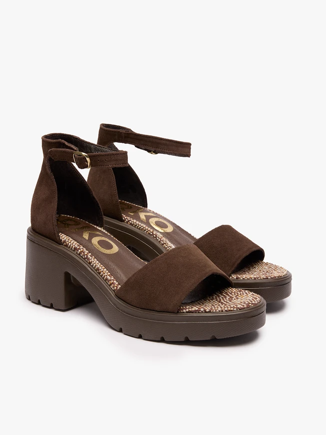 Dark Brown Sandals with Heel