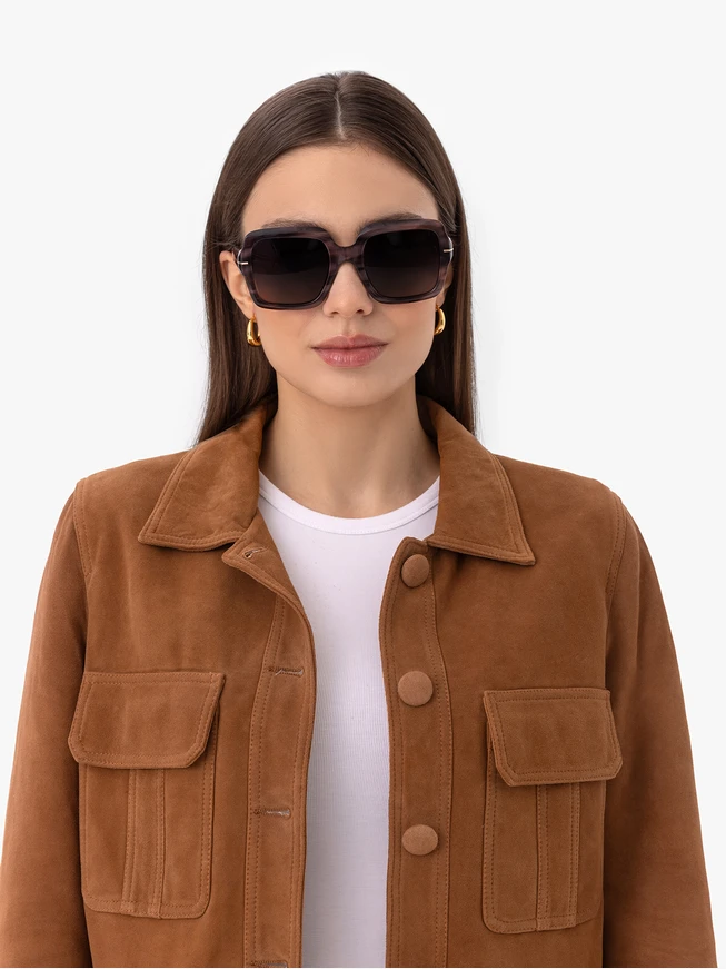 Women's Tortoiseshell Square Sunglasses with Gradient Lenses