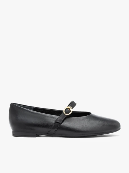 Black strappy ballerinas