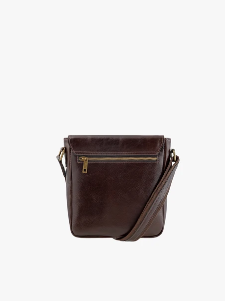 Braune Tasche aus Leder und Stoff