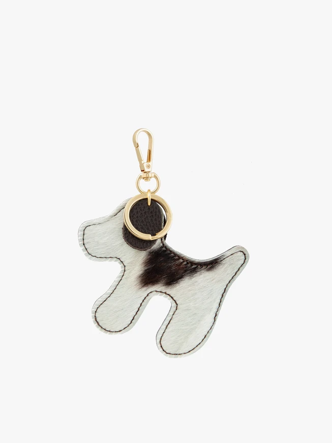 Brauner, weißer und schwarzer Lederanhänger für Hunde ONE OF A KIND