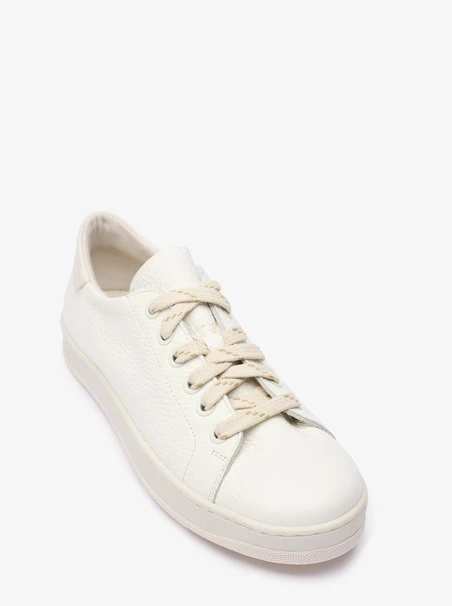 Women’s cream leather sneakers