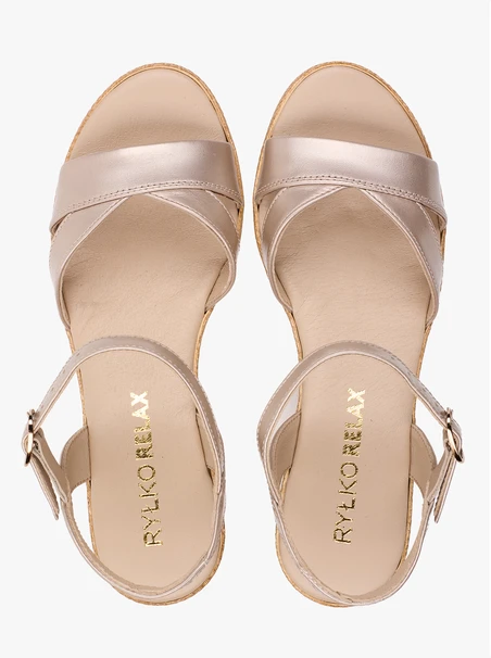 Platinum Wedge Sandals