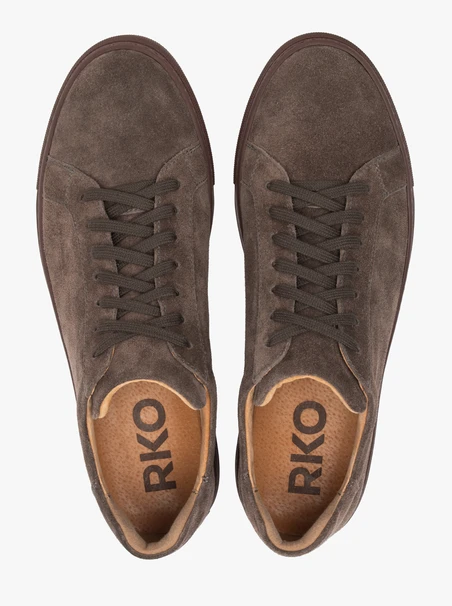 Grey velour leather half shoes
