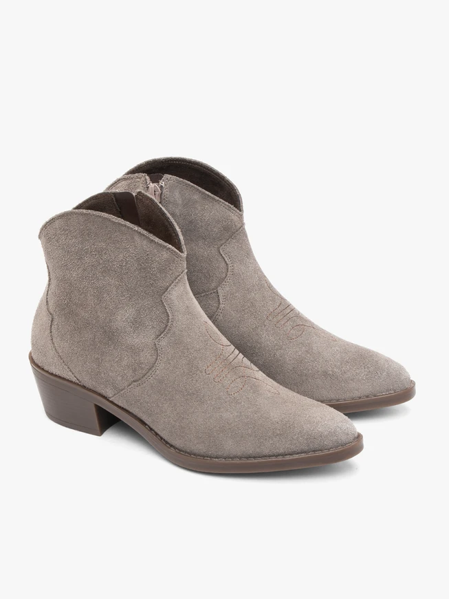 Graue Cowboystiefel aus Veloursleder