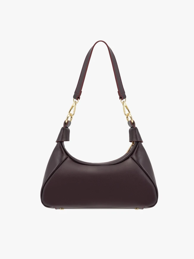 Maroon grain leather handbag