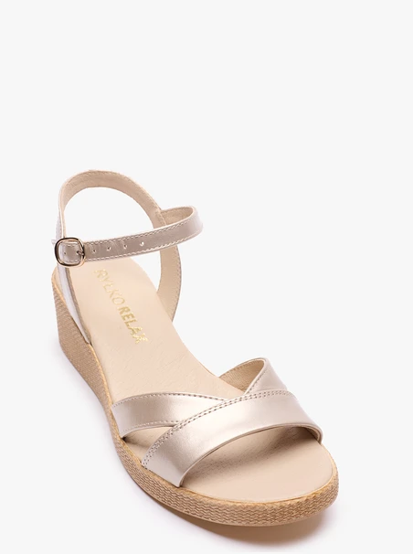 Platinum Wedge Sandals