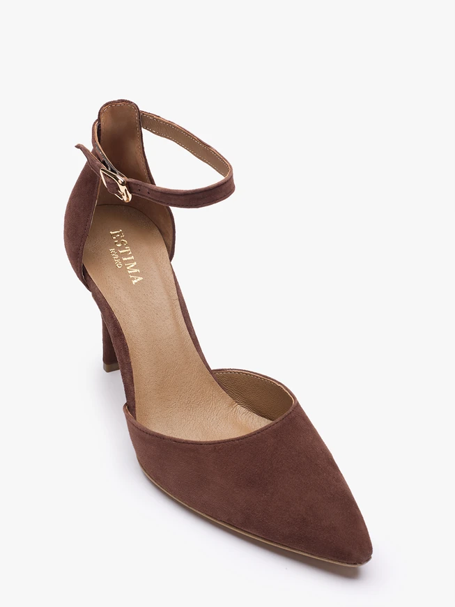 Dunkelbraune Stiletto-Pumps