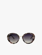 Women's Black and Tortoiseshell Round Sunglasses