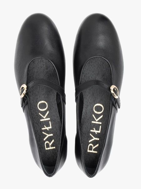Black strappy ballerinas