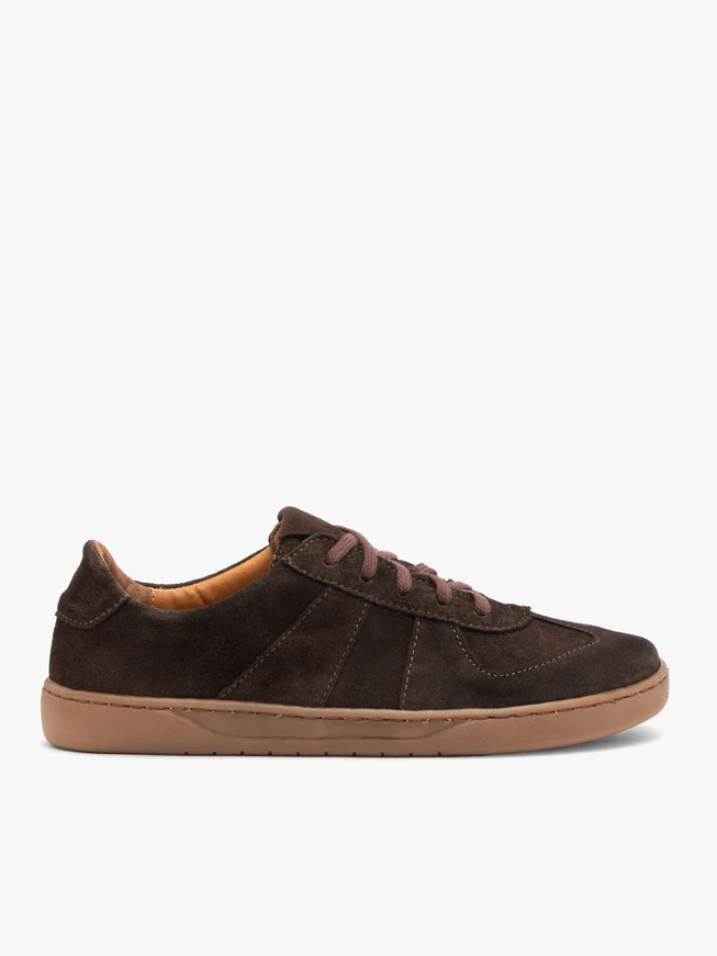 Halbschuhe aus braunem Veloursleder