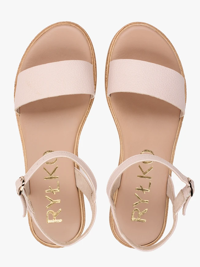 Flache Sandalen in Beige