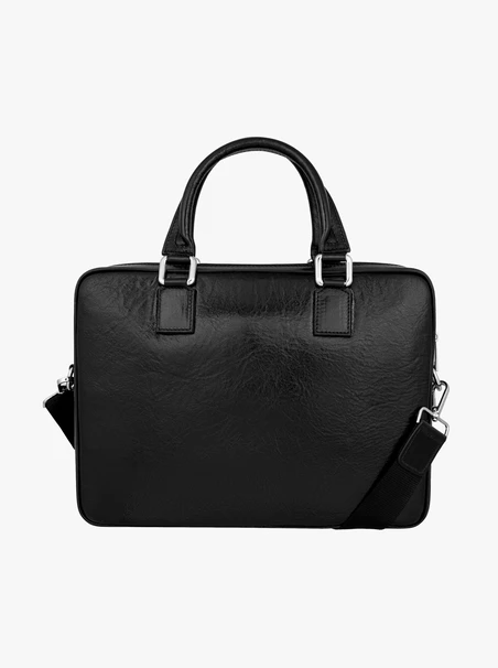 Schwarze A4-Aktenkoffer-Tasche aus Leder