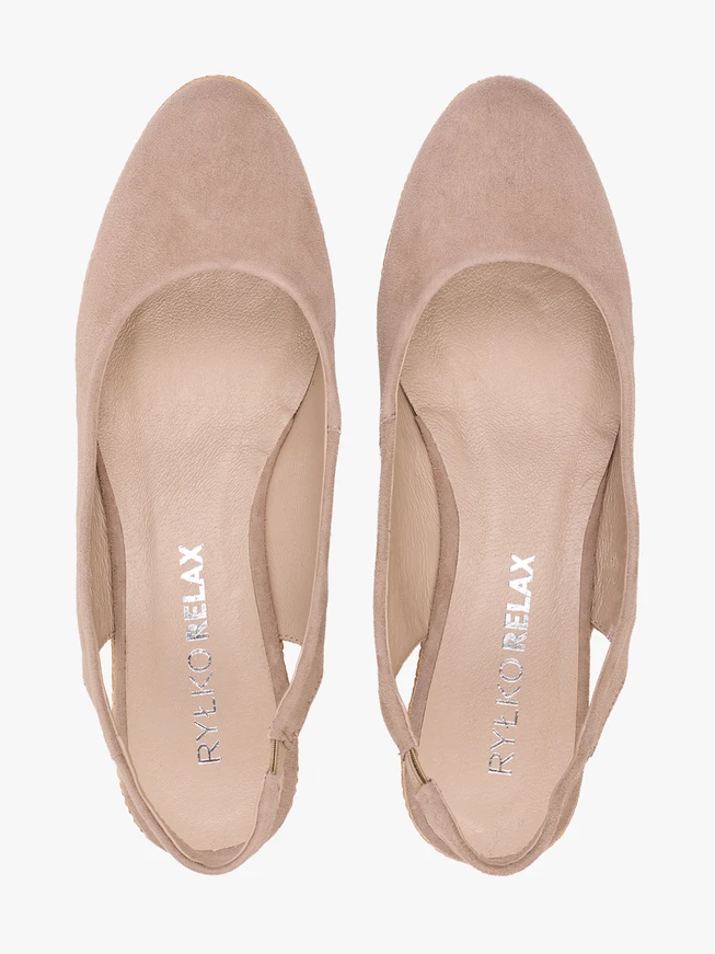Beige Espadrilles auf Plattformen