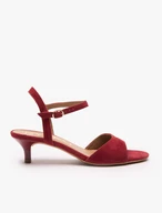 Kastanienbraune Sandalen mit Absatz