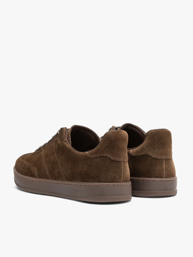 Brown velour leather sports half shoes