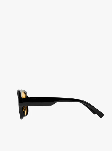 Okulary przeciwsłoneczne unisex czarne z żółtymi szkłami