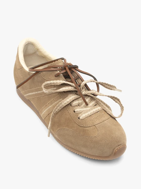 Dark Beige Lace-up Sneakers