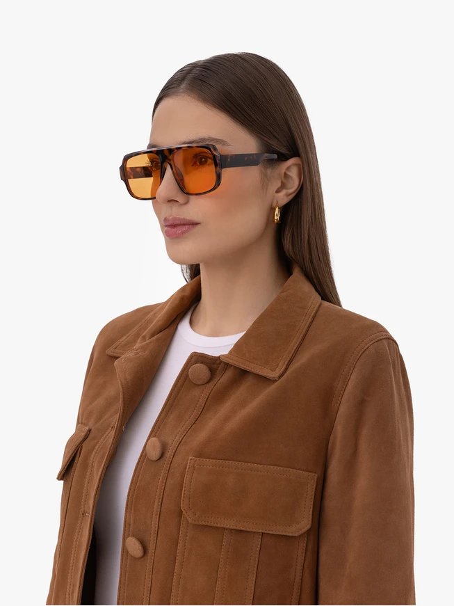Unisex Tortoiseshell Sunglasses with Yellow Lenses