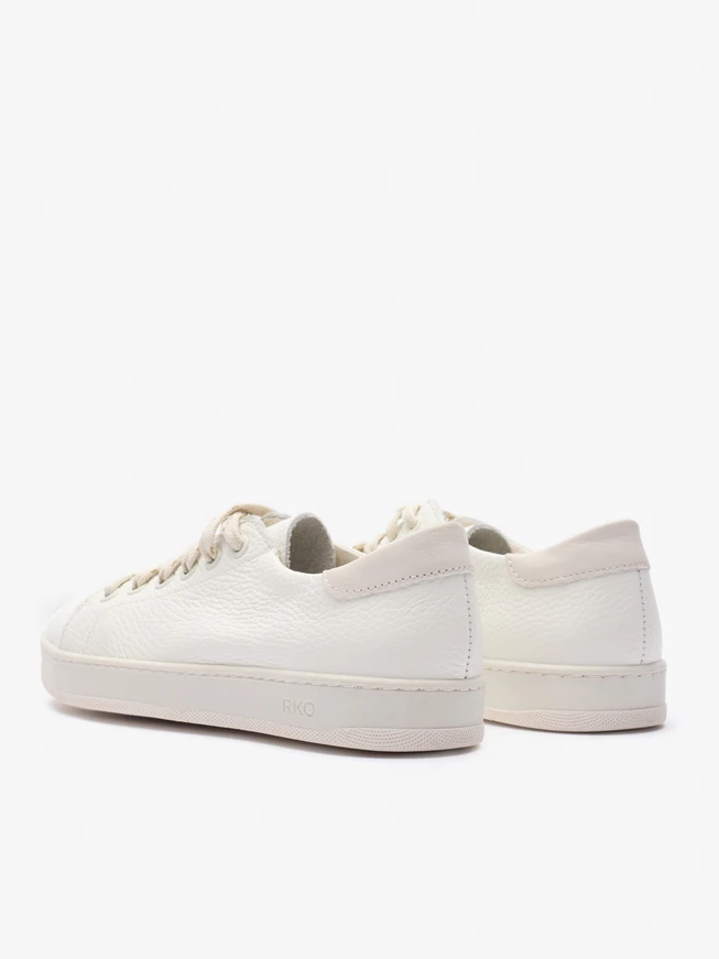 Kremowe sneakersy ze skóry licowej